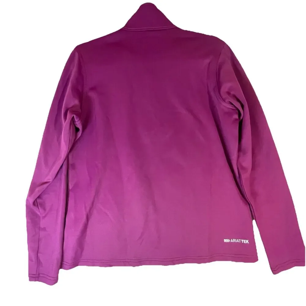 Ariat Pullover Womens Medium Pink Quarter Zip Cold Series AriatTEK Equestrian - Picture 7 of 7